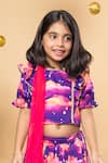 Buy_Little Shiro_Purple 100% Cotton Satin Print Stars Musical Dusk Lehenga Blouse Set _Online_at_Aza_Fashions