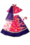 Buy_Little Shiro_Purple 100% Cotton Satin Print Is The Limit Magic Lehenga Blouse Set 