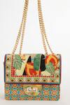 The Garnish Company_Beige Beads Helliconia Leafy Foliage Print Bag _Online_at_Aza_Fashions