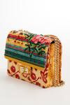 The Garnish Company_Yellow Tribal Floral Gloriosa Print Sling Bag _Online_at_Aza_Fashions