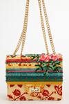 Buy_The Garnish Company_Yellow Tribal Floral Gloriosa Print Sling Bag _Online_at_Aza_Fashions