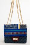 The Garnish Company_Blue Mirror Hazel Work Sling Bag _Online_at_Aza_Fashions