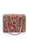 Buy_The Garnish Company_Red Sequins, Beads Malti Floral Brocade Print Sling Bag _Online_at_Aza_Fashions