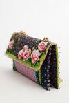Buy_The Garnish Company_Pink Rose Print Muscari Tile Folded Clutch _Online_at_Aza_Fashions