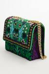 Buy_The Garnish Company_Green Wallpaper Print Crabapple Sling Bag _Online_at_Aza_Fashions