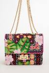 The Garnish Company_Fuchsia Floral Tiles Print Sling Bag _Online_at_Aza_Fashions
