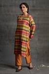 Buy BO Tree Multi Color Silk Embroidery V-neck Aarzoo Abstract Print Kurta And Pant Set at Aza Fashions Buy_BO Tree_Multi Color Silk Embroidery V-neck Aarzoo Abstract Print Kurta And Pant Set_at_Aza_Fashions
