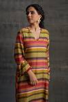 BO Tree Multi Color Silk Embroidery V-neck Aarzoo Abstract Print Kurta And Pant Set Online at Aza Fashions BO Tree_Multi Color Silk Embroidery V-neck Aarzoo Abstract Print Kurta And Pant Set_Online_at_Aza_Fashions