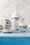 Buy_Vigneto_Blue Finest Premium Porcelain Flower Embossed Tea Set _at_Aza_Fashions