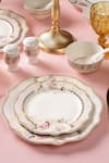 Vigneto_Pink Finest Premium Porcelain Roses Embossed Dinner Set _Online_at_Aza_Fashions