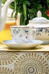 Shop Vigneto Blue Finest Premium Porcelain Spring Meadows Pattern Cup And Saucer Set Online at Aza Fashions Shop_Vigneto_Blue Finest Premium Porcelain Spring Meadows Pattern Cup And Saucer Set_Online_at_Aza_Fashions