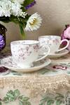 Buy_Vigneto_White Finest Premium Porcelain Floral And Peacock Orchid Bliss Cup & Saucer Set_at_Aza_Fashions