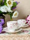 Shop_Vigneto_White Finest Premium Porcelain Floral And Peacock Orchid Bliss Cup & Saucer Set_at_Aza_Fashions