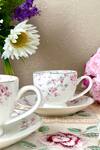 Buy_Vigneto_White Finest Premium Porcelain Floral And Peacock Orchid Bliss Cup & Saucer Set_Online_at_Aza_Fashions