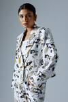 Shop_KLAD_White Cotton Printed Abstract Geometric Notched Lapel Blazer _Online_at_Aza_Fashions