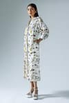 Buy_KLAD_White Crepe Printed Abstract Floral Collar Cuffed Sleeve Dress _Online_at_Aza_Fashions