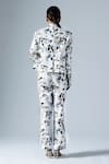 Shop_KLAD_White Cotton Printed Abstract Geometric Lapel Collar Blazer Pant Set _at_Aza_Fashions