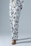 Buy_KLAD_White Cotton Printed Abstract Geometric Lapel Collar Blazer Pant Set _Online_at_Aza_Fashions