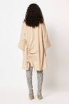 Shop_Two Point Two_Beige 100% Cotton Poplin Plain Scoop Mamaro String Tie-up Kaftan Dress _at_Aza_Fashions