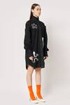 Shop_Two Point Two_Black 100% Cotton Poplin Embroidered Floral Rym Work Shirt Dress _Online_at_Aza_Fashions