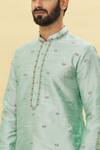 Samyukta Singhania_Green Silk Embroidered Floral Garden Pattern Kurta And Dhoti Pant Set _at_Aza_Fashions