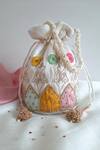 Buy_Feza Bags_White Cutdana Flower Applique Embroidered Potli _at_Aza_Fashions