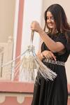 Shop_Feza Bags_Silver Sequin Elixir Fringed Potli_Online_at_Aza_Fashions