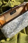 Buy_Feza Bags_Silver Cutdana Elixir Floral Embroidered Clutch _Online_at_Aza_Fashions