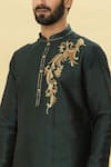 Arihant Rai Sinha_Green Silk Embroidery Bodice Kurta And Churidar Set _at_Aza_Fashions