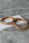 Shop_Studio6 Jewels_White Imitation Diamonds Kundan Studded Bangle - Set Of 2 _at_Aza_Fashions