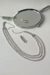 Buy_Studio6 Jewels_White Zari Zirconia Embellished Layered Necklace Set _at_Aza_Fashions