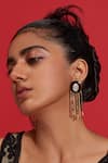 Buy_Aulerth X Shivan and Narresh_Black Engineered Stones Numisma Fringe Earrings _at_Aza_Fashions