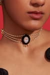 Buy_Aulerth X Shivan and Narresh_Black Stone Numisma Iconic Embellished Pendant Choker _at_Aza_Fashions