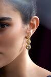 Shop_Aulerth X Suneet Varma_White Engineered Stones Embellished Moon Drop Earrings _at_Aza_Fashions