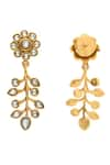 Aulerth X Suneet Varma_White Engineered Stones Rosa Vine Embellished Earrings _Online_at_Aza_Fashions