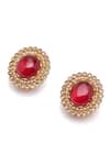 Shop_Aulerth X Suneet Varma_Red Engineered Stones Parisa Embellished Stud Earrings_at_Aza_Fashions