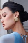 Buy_Aulerth X Suneet Varma_Pink Engineered Stones Lilly Embellished Stud Earrings _at_Aza_Fashions