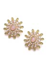 Shop_Aulerth X Suneet Varma_Pink Engineered Stones Lilly Embellished Stud Earrings _at_Aza_Fashions