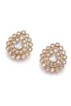 Shop_Aulerth X Suneet Varma_White Engineered Stones Astor Embellished Stud Earrings _at_Aza_Fashions