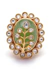 Shop_Aulerth X Suneet Varma_Green Engineered Stones Loren Embellished Ring _at_Aza_Fashions