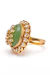 Buy_Aulerth X Suneet Varma_Green Engineered Stones Loren Embellished Ring _Online_at_Aza_Fashions