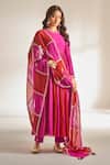 Buy_Almaari by Pooja Patel_Pink , Cotton Gota Patti, Sequins Embroidered Anarkali Pant Set _at_Aza_Fashions