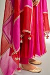 Buy_Almaari by Pooja Patel_Pink , Cotton Gota Patti, Sequins Embroidered Anarkali Pant Set _Online_at_Aza_Fashions