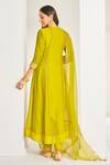 Shop_Almaari By Pooja Patel_Yellow Lining , Soft Placement Embroidered Anarkali Pant Set_at_Aza_Fashions