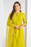 Almaari By Pooja Patel_Yellow Lining , Soft Placement Embroidered Anarkali Pant Set_Online_at_Aza_Fashions