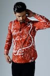 Buy_KLAD_Red Cotton Print Rosa Bloom Shirt _Online_at_Aza_Fashions