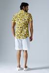 Shop_KLAD_Yellow Cotton Print Mosaic Shirt With Shorts _at_Aza_Fashions