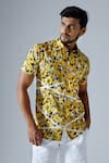 Buy_KLAD_Yellow Cotton Print Mosaic Shirt With Shorts _Online_at_Aza_Fashions