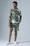 KLAD_Green Cotton Print Mish Mash Shirt With Shorts _Online_at_Aza_Fashions