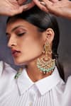 Buy_Aulerth X Tribe Amrapali_Green Engineered Stones Touch Of Azure Embellished Dangler Earrings _at_Aza_Fashions